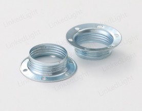 E14 Metal Lampholder Shade Ring  Blue Zinc