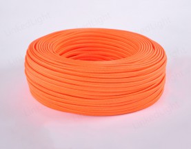 Fabric Textile 2 Core Flat Cable Orange