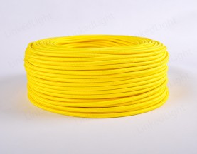 Fabric Textile 2/3 Core Round Cable Yellow