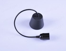 E27 Plastic Pendant Lamp Assembly  Black